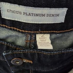 Chicos Size 2 Short  (12 Regular) Classic Blue Women's Jeans 10" Rise 29" inseam